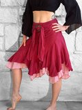 'Willow Two Layer' Skirt - Maroon with Underskirt