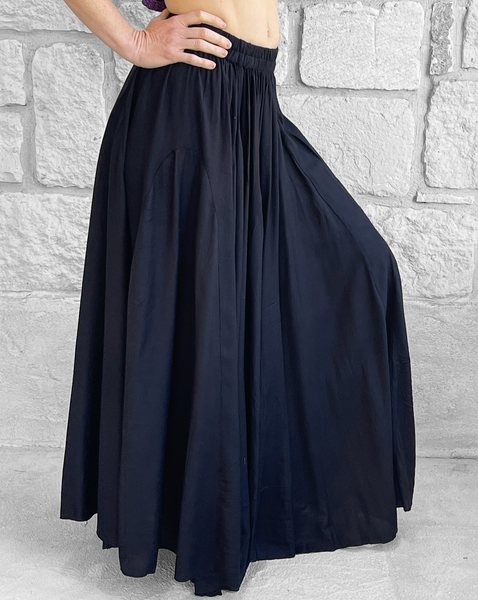 'Sadie' Long Flowing Skirt - Rayon Black