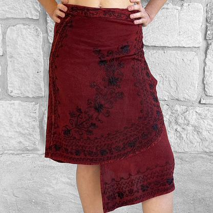 Wrap Skirt Short  - Red