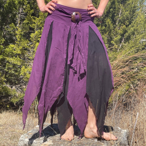 'Petal' Long Renaissance/Pirate Skirt - Purple/Black