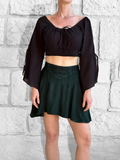 SALE! ‘Short Pixie Skirt' Embroidered Rayon - Green