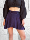 'Short Pixie Skirt' Embroidered Rayon - Purple