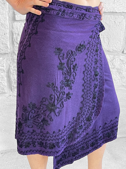 Wrap Skirt Short - Purple