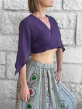 'Flower Long Skirt' Embroidered Rayon - Grey