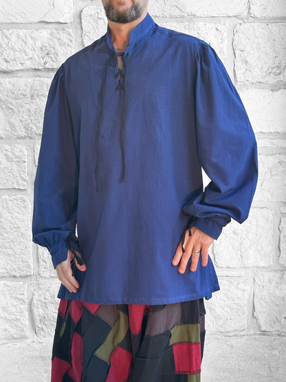 Merchant Shirt High Collar - Dark Blue
