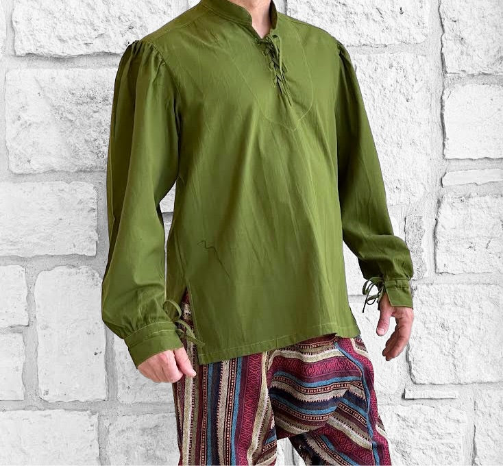 Merchant Shirt High Collar - Fern Green