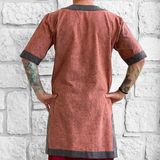 'Viking Shirt Short Sleeves' Tunic - Stone Rust Brown
