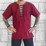 'Freeman' Medieval Viking Shirt - Maroon Red