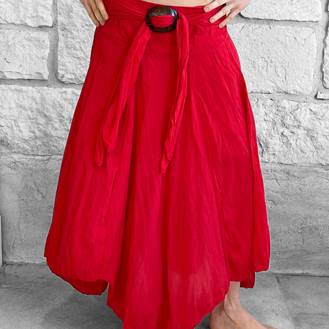 'Willow' Pirate Skirt Long Cut - Red