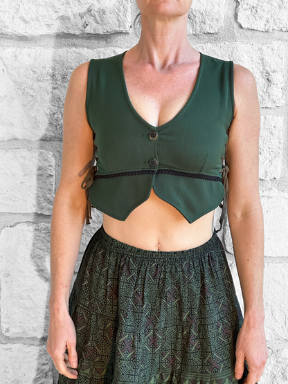 Petal Vest - Dark Green