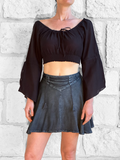 ‘Pixie Skirt' Embroidered Rayon - Gray