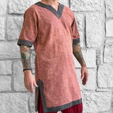 'Viking Shirt Short Sleeves' Tunic - Stone Rust Brown