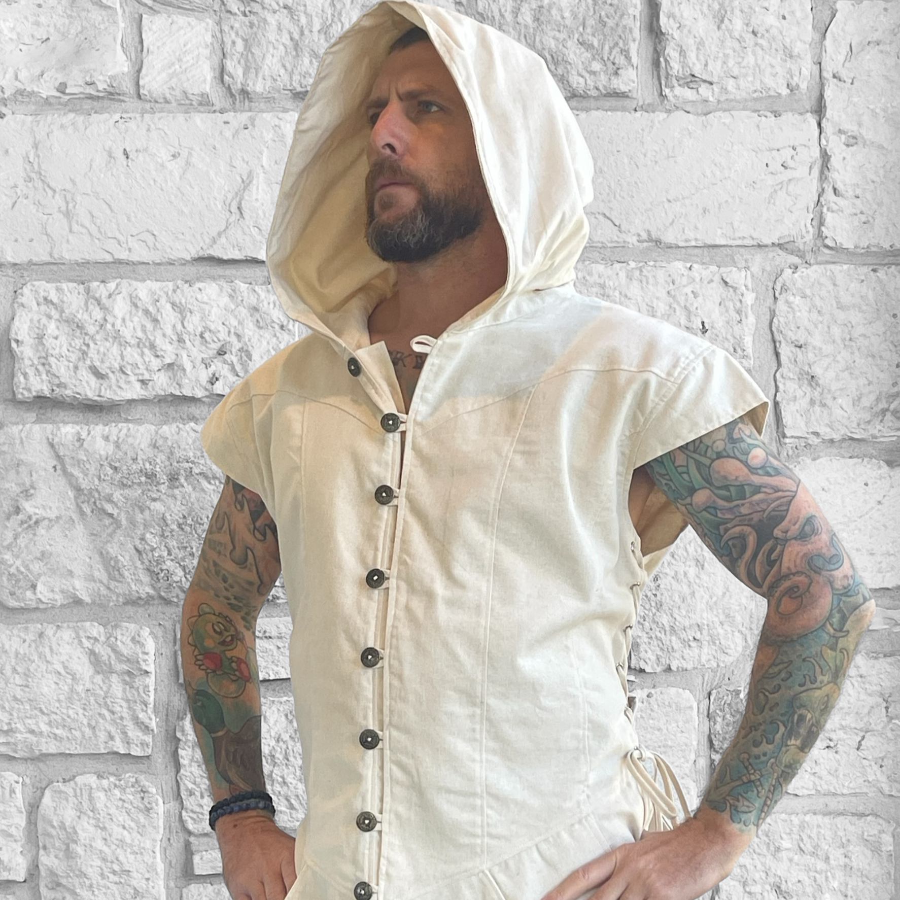 Doublet Vest Hooded - Natural/Cream