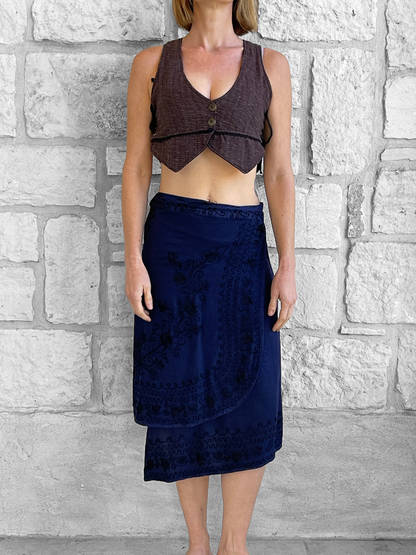 Wrap Skirt Short - Blue